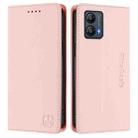 For Motorola Moto G13 / G23 / G53 5G RC01 Dual-Folded Magnetic Suction RFID Leather Phone Case(Pink) - 2