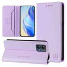 For Motorola Moto G13 / G23 / G53 5G RC01 Dual-Folded Magnetic Suction RFID Leather Phone Case(Light Purple) - 1