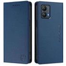 For Motorola Moto G13 / G23 / G53 5G RC01 Dual-Folded Magnetic Suction RFID Leather Phone Case(Dark Blue) - 2