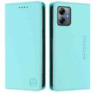 For Motorola Moto G14 / G54 Brazil / EU RC01 Dual-Folded Magnetic Suction RFID Leather Phone Case(Mint Green) - 2