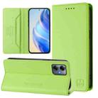 For Motorola Moto G14 / G54 Brazil / EU RC01 Dual-Folded Magnetic Suction RFID Leather Phone Case(Grass Green) - 1