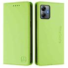 For Motorola Moto G14 / G54 Brazil / EU RC01 Dual-Folded Magnetic Suction RFID Leather Phone Case(Grass Green) - 2