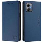 For Motorola Moto G14 / G54 Brazil / EU RC01 Dual-Folded Magnetic Suction RFID Leather Phone Case(Dark Blue) - 2