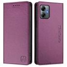 For Motorola Moto G14 / G54 Brazil / EU RC01 Dual-Folded Magnetic Suction RFID Leather Phone Case(Violet) - 2