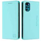 For Motorola Moto G22 / E32 / E32s RC01 Dual-Folded Magnetic Suction RFID Leather Phone Case(Mint Green) - 2