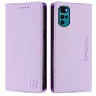 For Motorola Moto G22 / E32 / E32s RC01 Dual-Folded Magnetic Suction RFID Leather Phone Case(Light Purple) - 2