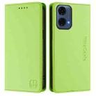For Motorola Moto G24 Power India RC01 Dual-Folded Magnetic Suction RFID Leather Phone Case(Grass Green) - 2