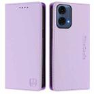 For Motorola Moto G24 Power India RC01 Dual-Folded Magnetic Suction RFID Leather Phone Case(Light Purple) - 2