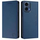 For Motorola Moto G24 Power India RC01 Dual-Folded Magnetic Suction RFID Leather Phone Case(Dark Blue) - 2