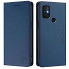 For Motorola Moto G30 / G20 / G10 RC01 Dual-Folded Magnetic Suction RFID Leather Phone Case(Dark Blue) - 2