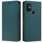 For Motorola Moto G30 / G20 / G10 RC01 Dual-Folded Magnetic Suction RFID Leather Phone Case(Dark Green) - 2