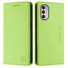 For Motorola Moto G31 / G41 RC01 Dual-Folded Magnetic Suction RFID Leather Phone Case(Grass Green) - 2