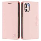 For Motorola Moto G31 / G41 RC01 Dual-Folded Magnetic Suction RFID Leather Phone Case(Pink) - 2