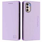 For Motorola Moto G31 / G41 RC01 Dual-Folded Magnetic Suction RFID Leather Phone Case(Light Purple) - 2