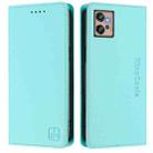 For Motorola Moto G32 RC01 Dual-Folded Magnetic Suction RFID Leather Phone Case(Mint Green) - 2