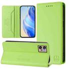 For Motorola Moto G32 RC01 Dual-Folded Magnetic Suction RFID Leather Phone Case(Grass Green) - 1