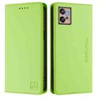 For Motorola Moto G32 RC01 Dual-Folded Magnetic Suction RFID Leather Phone Case(Grass Green) - 2