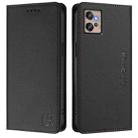 For Motorola Moto G32 RC01 Dual-Folded Magnetic Suction RFID Leather Phone Case(Black) - 2