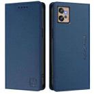 For Motorola Moto G32 RC01 Dual-Folded Magnetic Suction RFID Leather Phone Case(Dark Blue) - 2