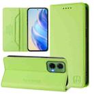 For Motorola Moto G35 RC01 Dual-Folded Magnetic Suction RFID Leather Phone Case(Grass Green) - 1