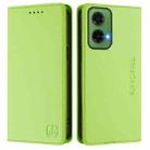 For Motorola Moto G35 RC01 Dual-Folded Magnetic Suction RFID Leather Phone Case(Grass Green) - 2