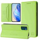 For Motorola Moto G42 RC01 Dual-Folded Magnetic Suction RFID Leather Phone Case(Grass Green) - 1