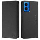 For Motorola Moto G45 5G / G34 5G RC01 Dual-Folded Magnetic Suction RFID Leather Phone Case(Black) - 2