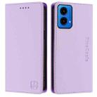 For Motorola Moto G45 5G / G34 5G RC01 Dual-Folded Magnetic Suction RFID Leather Phone Case(Light Purple) - 2