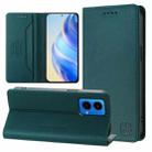 For Motorola Moto G45 5G / G34 5G RC01 Dual-Folded Magnetic Suction RFID Leather Phone Case(Dark Green) - 1