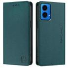 For Motorola Moto G45 5G / G34 5G RC01 Dual-Folded Magnetic Suction RFID Leather Phone Case(Dark Green) - 2