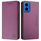 For Motorola Moto G45 5G / G34 5G RC01 Dual-Folded Magnetic Suction RFID Leather Phone Case(Violet) - 2