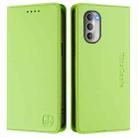 For Motorola Moto G51 5G RC01 Dual-Folded Magnetic Suction RFID Leather Phone Case(Grass Green) - 2