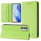 For Motorola Moto G52 4G / G82 5G / G71s 5G RC01 Dual-Folded Magnetic Suction RFID Leather Phone Case(Grass Green) - 1