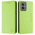 For Motorola Moto G55 RC01 Dual-Folded Magnetic Suction RFID Leather Phone Case(Grass Green) - 2