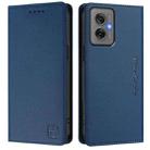 For Motorola Moto G55 RC01 Dual-Folded Magnetic Suction RFID Leather Phone Case(Dark Blue) - 2