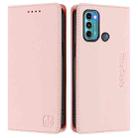 For Motorola Moto G60 / G40 Fusion RC01 Dual-Folded Magnetic Suction RFID Leather Phone Case(Pink) - 2