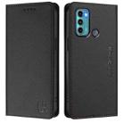 For Motorola Moto G60 / G40 Fusion RC01 Dual-Folded Magnetic Suction RFID Leather Phone Case(Black) - 2