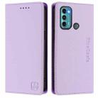 For Motorola Moto G60 / G40 Fusion RC01 Dual-Folded Magnetic Suction RFID Leather Phone Case(Light Purple) - 2