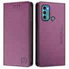 For Motorola Moto G60 / G40 Fusion RC01 Dual-Folded Magnetic Suction RFID Leather Phone Case(Violet) - 2