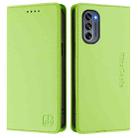 For Motorola Moto G62 5G / Moto G62 India RC01 Dual-Folded Magnetic Suction RFID Leather Phone Case(Grass Green) - 2