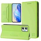 For Motorola Moto G64 5G / G54 / G54 Power RC01 Dual-Folded Magnetic Suction RFID Leather Phone Case(Grass Green) - 1