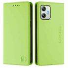 For Motorola Moto G64 5G / G54 / G54 Power RC01 Dual-Folded Magnetic Suction RFID Leather Phone Case(Grass Green) - 2