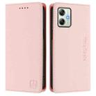 For Motorola Moto G64 5G / G54 / G54 Power RC01 Dual-Folded Magnetic Suction RFID Leather Phone Case(Pink) - 2