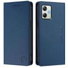 For Motorola Moto G64 5G / G54 / G54 Power RC01 Dual-Folded Magnetic Suction RFID Leather Phone Case(Dark Blue) - 2