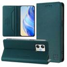 For Motorola Moto G64 5G / G54 / G54 Power RC01 Dual-Folded Magnetic Suction RFID Leather Phone Case(Dark Green) - 1