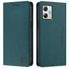 For Motorola Moto G64 5G / G54 / G54 Power RC01 Dual-Folded Magnetic Suction RFID Leather Phone Case(Dark Green) - 2