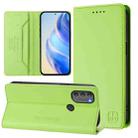 For Motorola Moto G71 5G RC01 Dual-Folded Magnetic Suction RFID Leather Phone Case(Grass Green) - 1