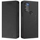 For Motorola Moto G71 5G RC01 Dual-Folded Magnetic Suction RFID Leather Phone Case(Black) - 2