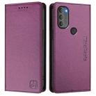 For Motorola Moto G71 5G RC01 Dual-Folded Magnetic Suction RFID Leather Phone Case(Violet) - 2