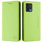 For Motorola Moto G72 RC01 Dual-Folded Magnetic Suction RFID Leather Phone Case(Grass Green) - 2